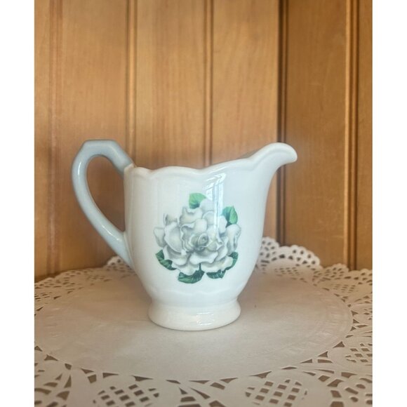 Syracuse China Creamer Avalon Grey Floral Creamer No Trim 1960s Restaurant Ware - Picture 7 of 7